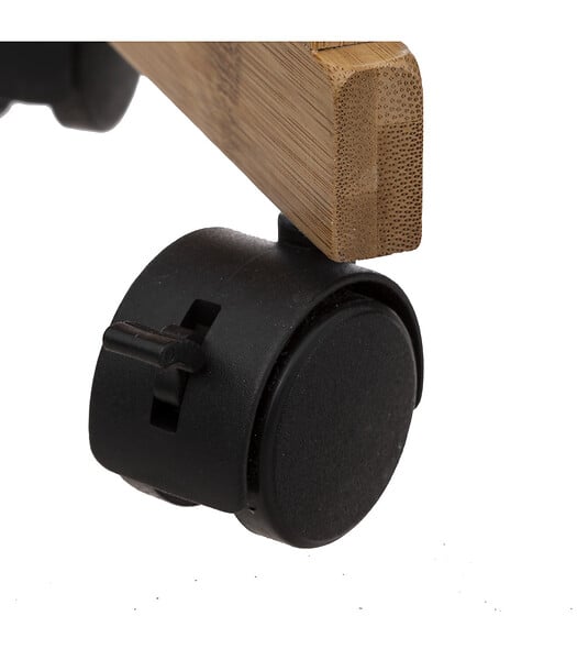 5 FIVE SIMPLY SMART - Desserte roulante 3 niveaux en Bambou et Bois Noir H 80 cm - large