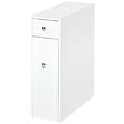 HOMCOM - Support papier toilette - porte-papier toilette - armoire pour papier toilette - 2 tiroirs, coffre - MDF blanc - vignette