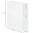 HOMCOM - Support papier toilette - porte-papier toilette - armoire pour papier toilette - 2 tiroirs, coffre - MDF blanc - vignette