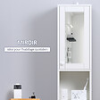 KLEANKIN - Meuble colonne de salle de bain 2 portes avec étagères réglables 2 niches miroir panneaux particules blanc - vignette