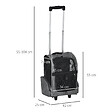 PAWHUT - 2 en 1 trolley chariot sac à dos sac de transport à roulettes pour chien chat gris - vignette
