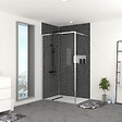 AURLANE - Paroi de Douche 120x200 cm - Cadre et Bras Aluminium Chrome - CHROMED CONTOURING - vignette