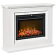 HOMCOM - Cheminée électrique grande taille 2000 W  effet flammes LED minuterie température luminosité réglables télécommande fournie blanc - vignette