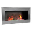 HOMCOM - Cheminée bioéthanol murale design Bauhaus - double brûleur 3 L - dim. 110L x 14l x 54H cm - couverture 25-30 m² - acier inox. brossé - vignette