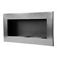 HOMCOM - Cheminée bioéthanol murale design Bauhaus - double brûleur 3 L - dim. 110L x 14l x 54H cm - couverture 25-30 m² - acier inox. brossé - vignette