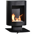 HOMCOM - Cheminée bioéthanol sur pied design contemporain - brûleur 1,5 L - contrôle de flamme et manche inclus - acier noir - vignette