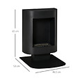 HOMCOM - Cheminée bioéthanol sur pied design contemporain - brûleur 1,5 L - contrôle de flamme et manche inclus - acier noir - vignette