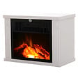 HOMCOM - Cheminée électrique poêle style contemporain thermostat 600-1200 W blanc - vignette