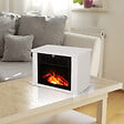 HOMCOM - Cheminée électrique poêle style contemporain thermostat 600-1200 W blanc - vignette