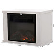 HOMCOM - Cheminée électrique poêle style contemporain thermostat 600-1200 W blanc - vignette