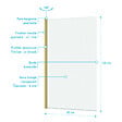 AURLANE - Pare baignoire Rabattable 80x140cm - Profilé Or Doré Brossé - Verre Trempé 4mm - ELEMENTARY - vignette