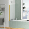 AURLANE - Pare baignoire Rabattable 70x120cm - Profilé finition Or Doré Brossé - Verre Trempé 4mm - ELEMENTARY - vignette
