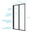 AURLANE - Pare baignoire Pivotant 70x120cm - 2 Volets Noir Mat - Verre Trempé 4mm - DUPLO - vignette