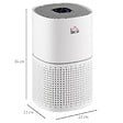 HOMCOM - Purificateur d'air 50 W 4 vitesses mode silencieux - filtre HEPA, charbon actif -  jusqu'à 24 m² - débit d'air pur 225 m³/h - timer - ABS blanc gris - vignette