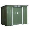 OUTSUNNY - Abri de jardin - remise pour outils - fondation incluse - cabanon 2 portes coulissantes verrouillables - dim. 213L x 130l x 173H cm - tôle d'acier vert - vignette