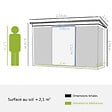 OUTSUNNY - Abri de jardin - remise pour outils - fondation incluse - cabanon 2 portes coulissantes verrouillables - dim. 213L x 130l x 173H cm - tôle d'acier vert - vignette