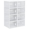 HOMCOM - Lot de 8 boites cubes rangement à chaussures modulable avec portes transparentes - dim. 25L x 35l x 19H cm - PP blanc transparent - vignette