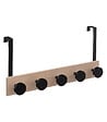 5 FIVE SIMPLY SMART - Patère de porte 5 têtes en Bois et Métal Noir  L 50 cm - vignette