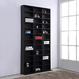 HOMCOM - Étagère rangement CD/DVD meuble de rangement pour 1116 CDs 33 compartiments réglables en hauteur 102 x 24 x 195 cm noir - vignette