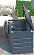 HABITAT ET JARDIN - Coffre de jardin métal - 400L - 132 x 61 x 62 cm - Anthracite - vignette