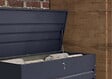 HABITAT ET JARDIN - Coffre de jardin métal - 400L - 132 x 61 x 62 cm - Anthracite - vignette