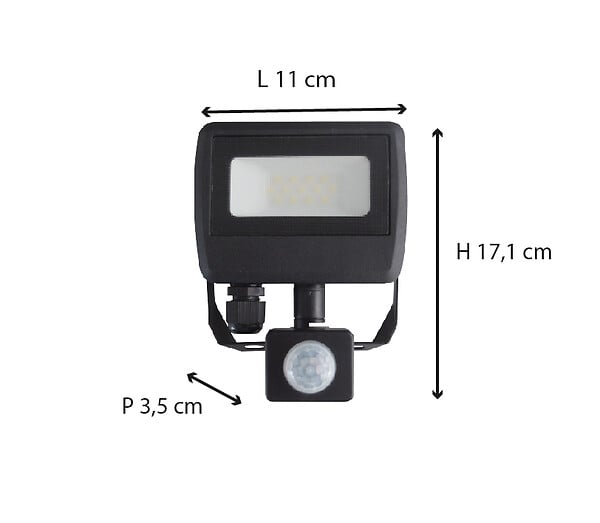 DIO - Projecteur avec détecteur de mouvement étanche IP54 - 800lm - Dio - large