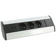 ARLUX - Bloc multi-prises d'angle Arlux - 3 prises 2P+T - 2 ports USB - Horizontal - Noir/Alu - vignette
