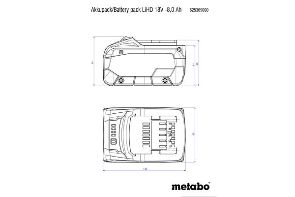 METABO - Batterie 8,0Ah METABO LIHD 18V 625369000 - large