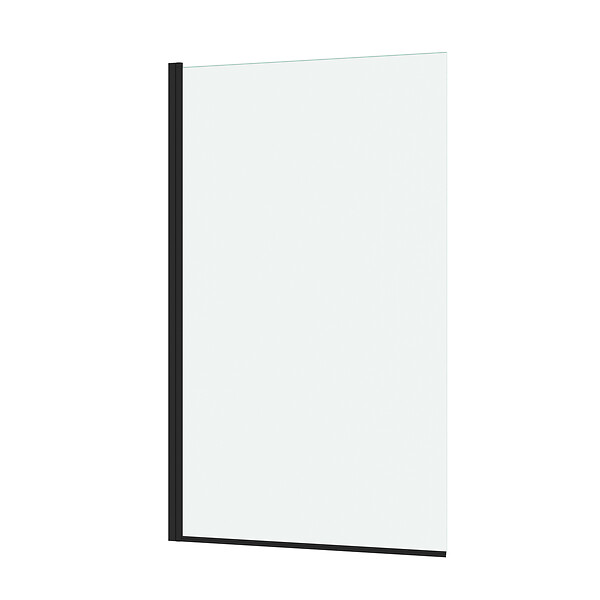 AURLANE - Pare baignoire Rabattable 80x140cm - Profilé Noir Mat - Verre Trempé 4mm - ELEMENTARY - large