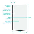 AURLANE - Pare baignoire Rabattable 80x140cm - Profilé Noir Mat - Verre Trempé 4mm - ELEMENTARY - vignette