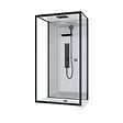 AURLANE - Cabine de douche Hydromassante 110x80 Receveur Bas - Fond Gris et Profilés Noir Mat - GREY STYLE LOW - vignette