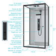 AURLANE - Cabine de douche Hydromassante 110x80 Receveur Bas - Fond Gris et Profilés Noir Mat - GREY STYLE LOW - vignette