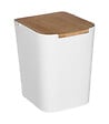 5 FIVE SIMPLY SMART - Poubelle de salle de bain Blanche 5L couvercle en Bambou - vignette
