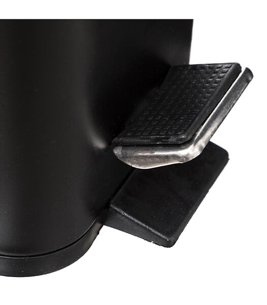 5 FIVE SIMPLY SMART - Poubelle de salle de bain à pédale en métal Noir Soft Close 5 L - large