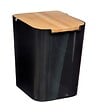 5 FIVE SIMPLY SMART - Poubelle de salle de bain Noire 5L couvercle en Bambou - vignette
