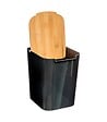 5 FIVE SIMPLY SMART - Poubelle de salle de bain Noire 5L couvercle en Bambou - vignette