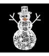 FEERIC LIGHTS & CHRISTMAS - Déco lumineuse Bonhomme de neige 3D 96 LED Blanc froid 8 jeux de lumière H 57 cm - vignette