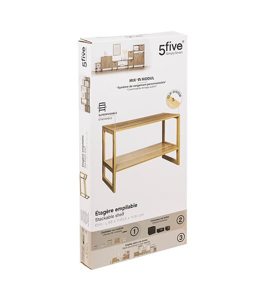 5 FIVE SIMPLY SMART - Meuble Etagère de rangement empilable L 69 x H 51 cm - large