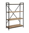 ATMOSPHERA - Meuble Étagère 4 niveaux en Métal Noir et Bois d'Acacia H 141 cm - vignette