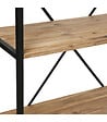 ATMOSPHERA - Meuble Étagère 4 niveaux en Métal Noir et Bois d'Acacia H 141 cm - vignette