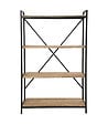 ATMOSPHERA - Meuble Étagère 4 niveaux en Métal Noir et Bois d'Acacia H 141 cm - vignette
