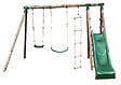 CHALET & JARDIN - Portique & Toboggan de jardin en bois Navajos 330 x 260 x 230 cm - Tissu protection rouge - vignette