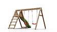 CHALET & JARDIN - Portique & Toboggan de jardin en bois  390 x 256 x 252 cm - Azalée - vignette