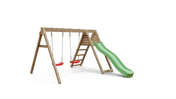 CHALET & JARDIN - Portique & Toboggan de jardin en bois  390 x 256 x 252 cm - Azalée - large