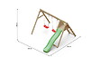 CHALET & JARDIN - Portique & Toboggan de jardin en bois  390 x 256 x 252 cm - Azalée - vignette