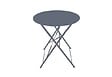 CHALET & JARDIN - Table ronde d'extérieur pliante Bistro en acier - Gris - vignette