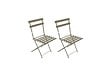 CHALET & JARDIN - Lot de 2 de chaises de jardin pliantes Bistrot en acier - Taupe - vignette