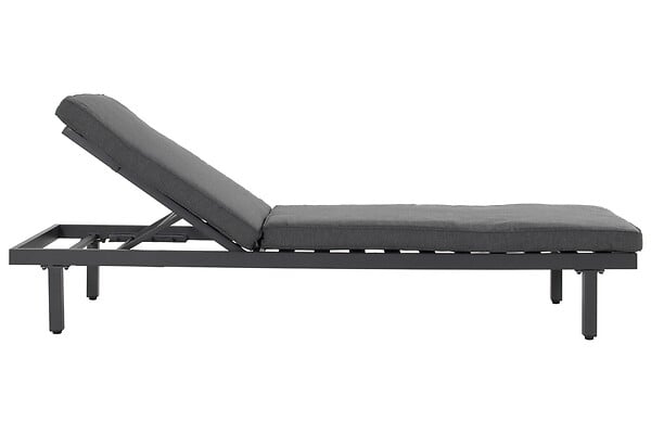 CHALET & JARDIN - Bain de soleil Aveiro en aluminium - matelas en polyester - Anthracite - large