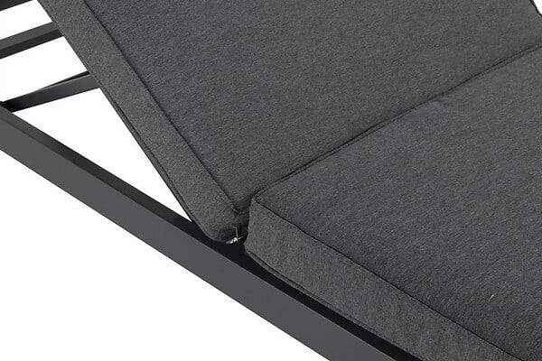 CHALET & JARDIN - Bain de soleil Aveiro en aluminium - matelas en polyester - Anthracite - large