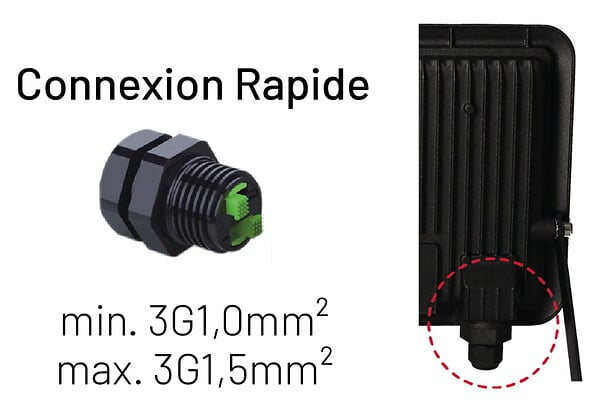 ARLUX - Projecteur mural KREON 2 - IP65, 10W, 4000K, 1000lm, Noir - large